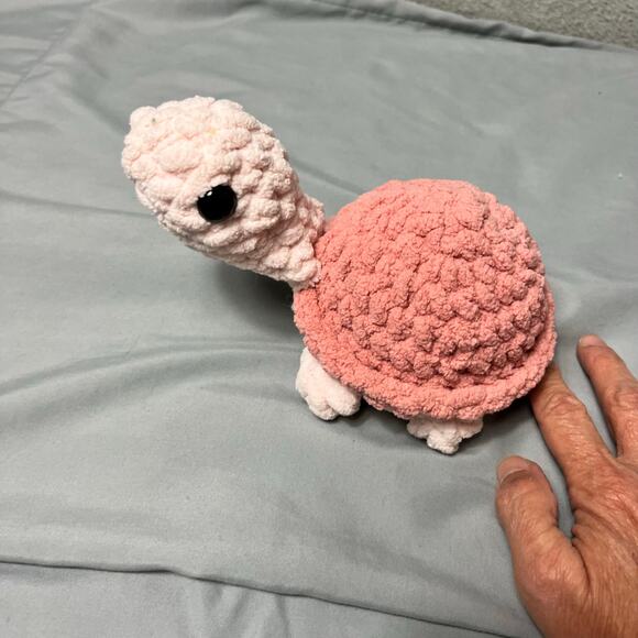 2/$15 Handmade Crochet Pink Turtle Stuffie Plush Plushie - Picture 2 of 2